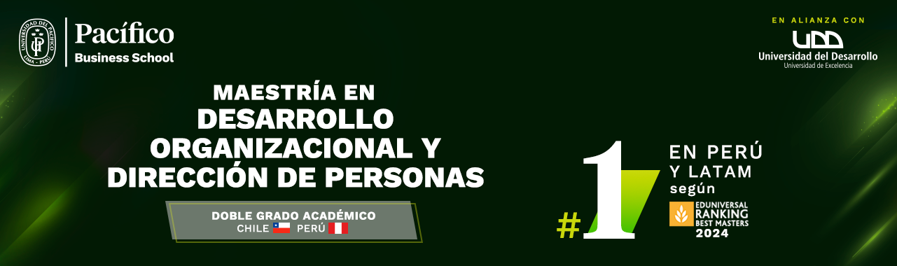 Banner de la Maestría en Desarrollo Organizacional y Dirección de Personas de la Pacífico, Maestría en RR.HH de la Pacífico, nueva línea gráfica de la Maestría en Dirección de Personas UP, bienvenido a la Maestría en Dirección