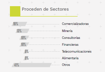 Sector de procedencia de los alumnos de la maestría en desarrollo organizacional y Dirección de Personas de la Pacífico, sector de procedencia de los alumnos de la maestría en RR.HH de la Pacífico