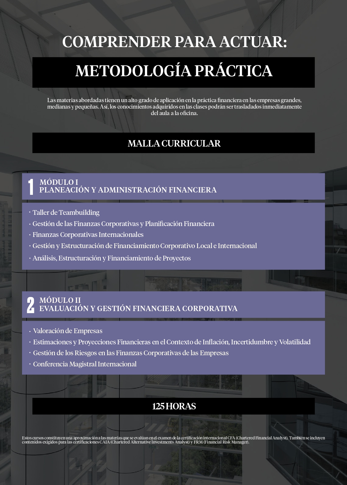 Malla Curricular-Programa de Especialización en Finanzas Corporativas